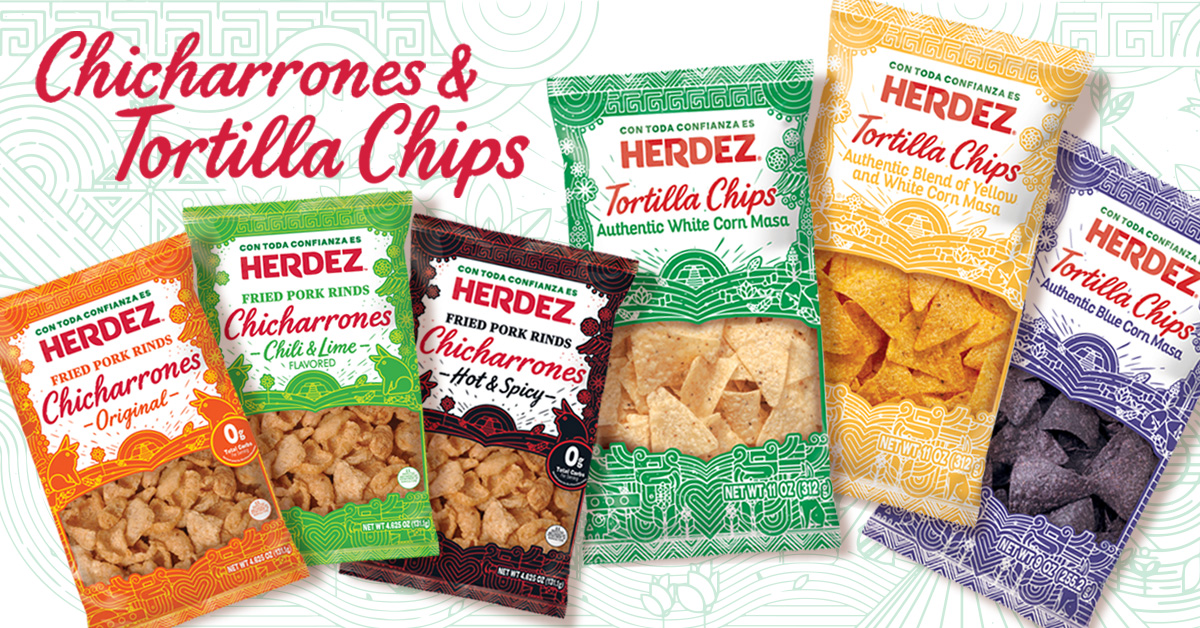 Megamex foods herdez tortilla chips and chicharrones.