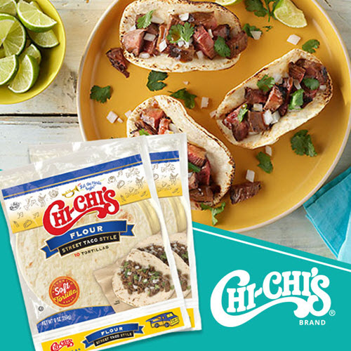 Chi-Chi's flour tortillas with tacos.