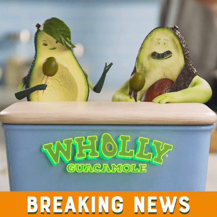 Wholly guacamole breaking news characters.